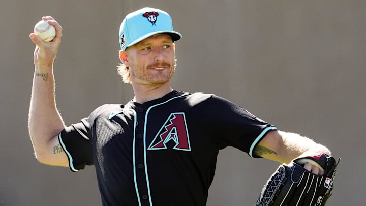 Arizona Diamondbacks pitcher Shelby Miller during spring training workouts at Salt River Fields at Talking Stick on Feb. 18, 2025, in Scottsdale.