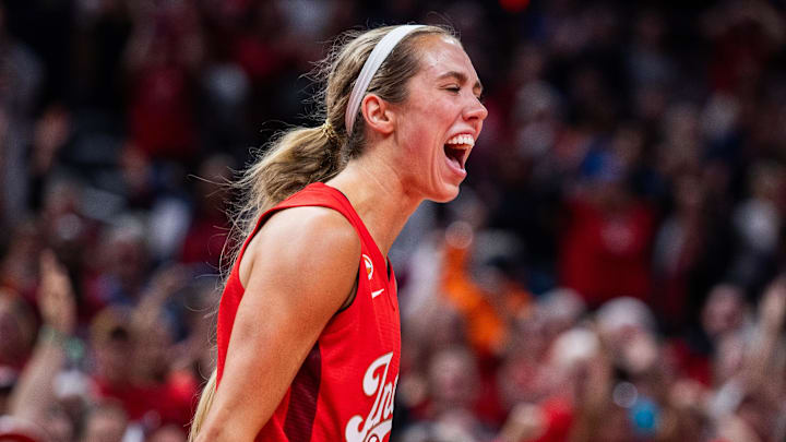 Lexie Hull celebrates after huge shot.