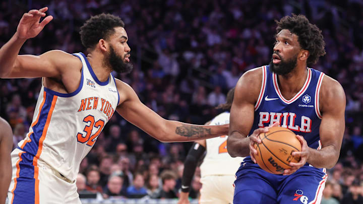 Joel Embiid in a game against the Knicks.