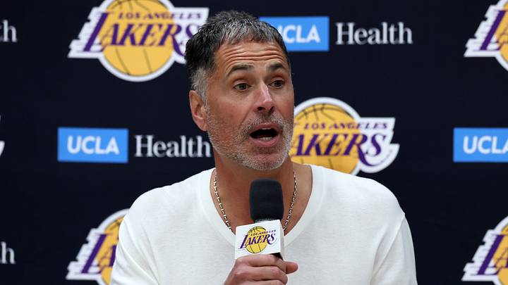 Sep 24, 2026; Los Angeles, CA, USA; Los Angeles Lakers president of basketball operations and general manager Rob Pelinka speaks to the media during a press conference at UCLA Health Training Center. Mandatory Credit: Kiyoshi Mio-Imagn Images Sep 24, 2026; Los Angeles, CA, USA; Los Angeles Lakers president of basketball operations and general manager Rob Pelinka speaks to the media during a press conference at UCLA Health Training Center. Mandatory Credit: Kiyoshi Mio-Imagn Images