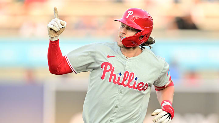 Phillies third baseman Alec Bohm hit his first home run of 2025 against the Rays