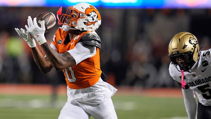 Oklahoma State Cowboys wide receiver Justin Bowick. Oklahoma State Cowboys wide receiver Justin Bowick.
