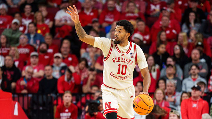 Nebraska guard Jamarques Lawrence runs Huskers' offense during first half against North Dakota.