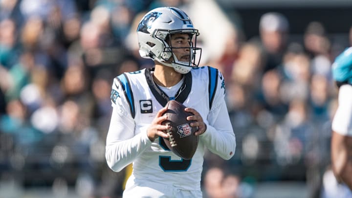 Dec 31, 2023; Jacksonville, Florida, USA; Carolina Panthers quarterback Bryce Young (9)