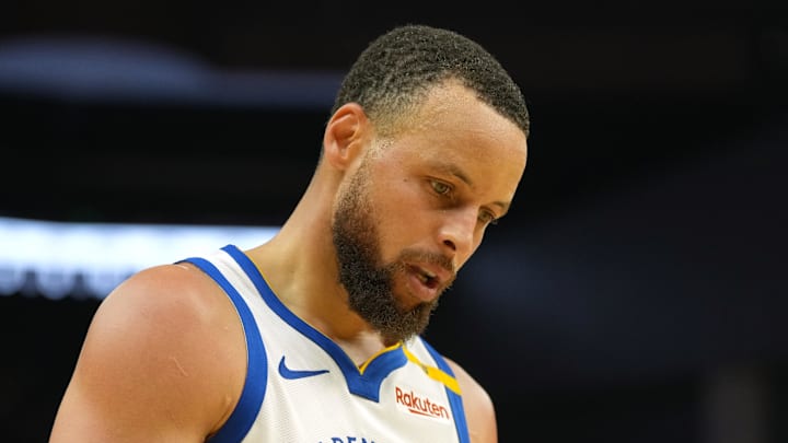 Apr 26, 2025; San Francisco, California, USA; Golden State Warriors guard Stephen Curry (30) during the second quarter of game three of first round for the 2024 NBA Playoffs against the Houston Rockets at Chase Center. Mandatory Credit: Darren Yamashita-Imagn Images Apr 26, 2025; San Francisco, California, USA; Golden State Warriors guard Stephen Curry (30) during the second quarter of game three of first round for the 2024 NBA Playoffs against the Houston Rockets at Chase Center. Mandatory Credit: Darren Yamashita-Imagn Images