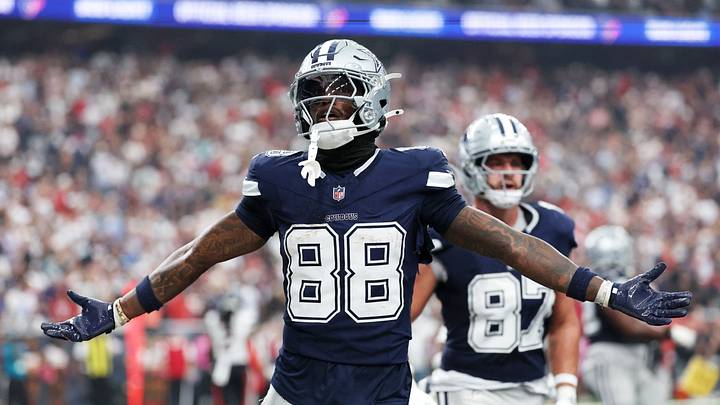 Oct 4, 2026; Houston, Texas, USA;  Dallas Cowboys wide receiver CeeDee Lamb (88) reacts after a fourth quarter touchdown against the Houston Texans at Reliant Stadium.  Mandatory Credit: Thomas Shea-Imagn Images