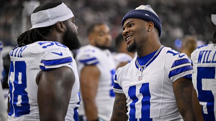 Dallas Cowboys defensive end Micah Parsons and defensive tackle Mazi Smith before a game against the Baltimore Ravens Dallas Cowboys defensive end Micah Parsons and defensive tackle Mazi Smith before a game against the Baltimore Ravens