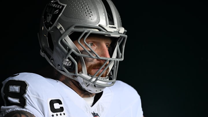 Las Vegas Raiders defensive end Maxx Crosby in the tunnel against the Philadelphia Eagles at Lincoln Financial Field. 