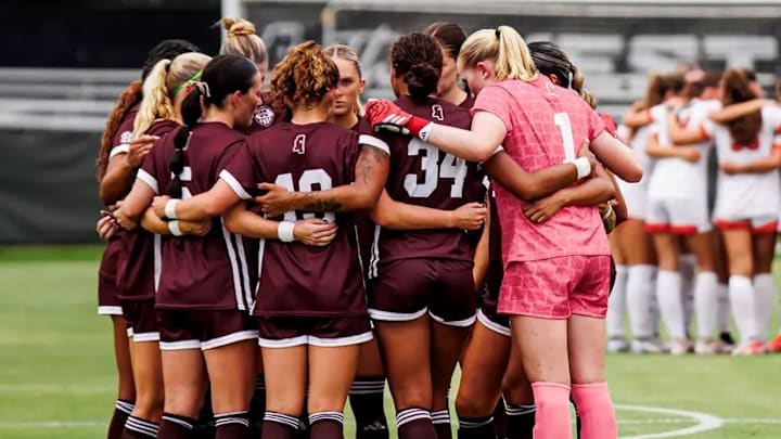Mississippi State Bulldogs during the match between the Mercer Bears and the Mississippi State Bulldogs at the MSU Soccer Field in Starkville, MS.