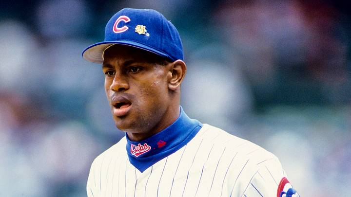 1995, Chicago, IL, USA; FILE PHOTO; Chicago Cubs right fielder Sammy Sosa at Wrigley Field during the 1995 season. Mandatory Credit: RVR Photos-USA TODAY Sports