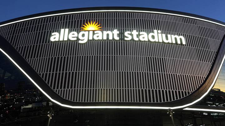 Dec 27, 2024; Las Vegas, NV, USA; A general overall view of the Allegiant Stadium exterior. Mandatory Credit: Kirby Lee-Imagn Images
