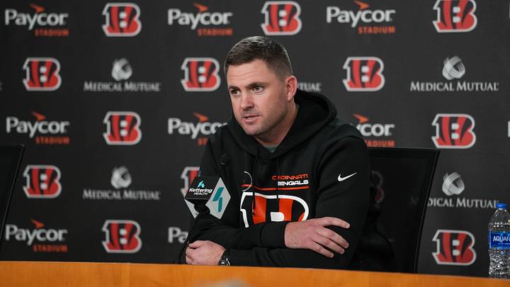 Bengals coach Zac Taylor speaks on Wednesday.
Syndication The Enquirer Bengals coach Zac Taylor speaks on Wednesday.
Syndication The Enquirer