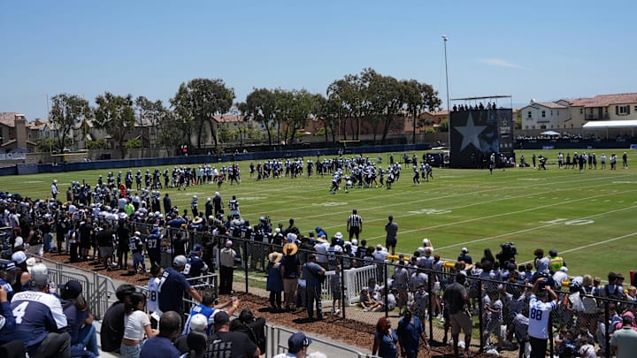 A general overall view of Dallas Cowboys training camp at the River Ridge Fields. 