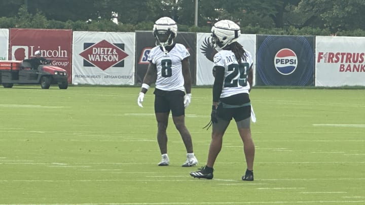 The Eagles' defense had a nice day during training camp with C.J. Gardner Johnson and Avonte Maddox patrolling the secondary. The Eagles' defense had a nice day during training camp with C.J. Gardner Johnson and Avonte Maddox patrolling the secondary.