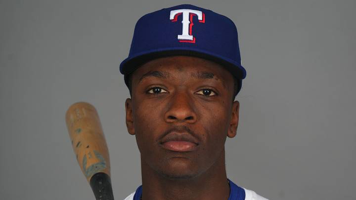 Feb 19, 2025; Surprise, AZ, USA; Texas Rangers player Sebastian Walcott poses for a photo during Media Day at Surprise Stadium. Mandatory Credit: Joe Camporeale-Imagn Images Feb 19, 2025; Surprise, AZ, USA; Texas Rangers player Sebastian Walcott poses for a photo during Media Day at Surprise Stadium. Mandatory Credit: Joe Camporeale-Imagn Images