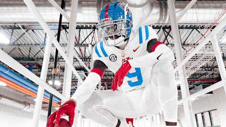 Ole Miss cornerback Trey Amos wearing the Rebels' uniform combination for this weekend's game against Florida. Ole Miss cornerback Trey Amos wearing the Rebels' uniform combination for this weekend's game against Florida.