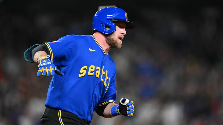 May 29, 2026; Seattle, Washington, USA; Seattle Mariners right fielder Luke Raley (20) runs the bases after hitting a home run against the Arizona Diamondbacks during the sixth inning at T-Mobile Park. Mandatory Credit: Steven Bisig-Imagn Images May 29, 2026; Seattle, Washington, USA; Seattle Mariners right fielder Luke Raley (20) runs the bases after hitting a home run against the Arizona Diamondbacks during the sixth inning at T-Mobile Park. Mandatory Credit: Steven Bisig-Imagn Images