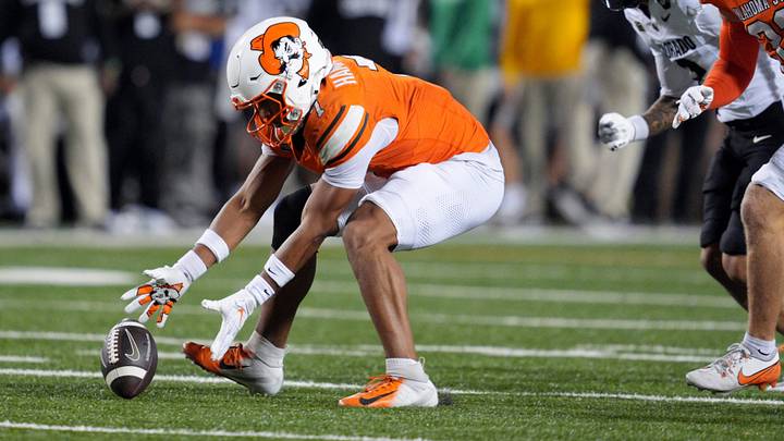 Oklahoma State Cowboys safety Quinton Hammonds. Oklahoma State Cowboys safety Quinton Hammonds.