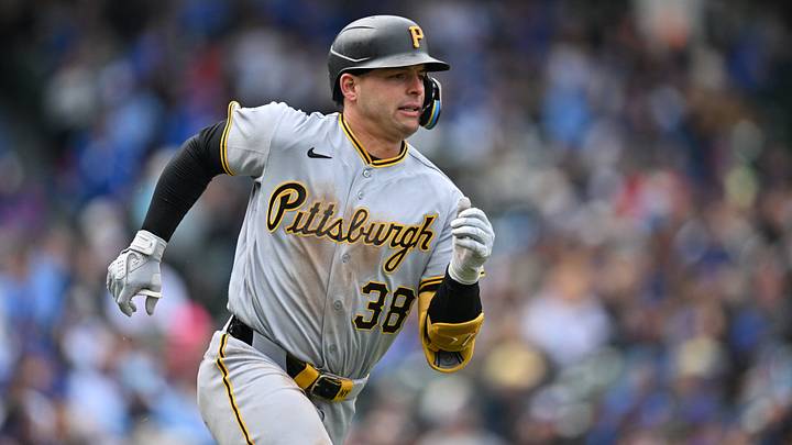 Apr 11, 2026; Chicago, Illinois, USA; Pittsburgh Pirates third baseman Nick Yorke (38) runs after hitting a single against the Chicago Cubs during the third inning at Wrigley Field. Mandatory Credit: Patrick Gorski-Imagn Images Apr 11, 2026; Chicago, Illinois, USA; Pittsburgh Pirates third baseman Nick Yorke (38) runs after hitting a single against the Chicago Cubs during the third inning at Wrigley Field. Mandatory Credit: Patrick Gorski-Imagn Images