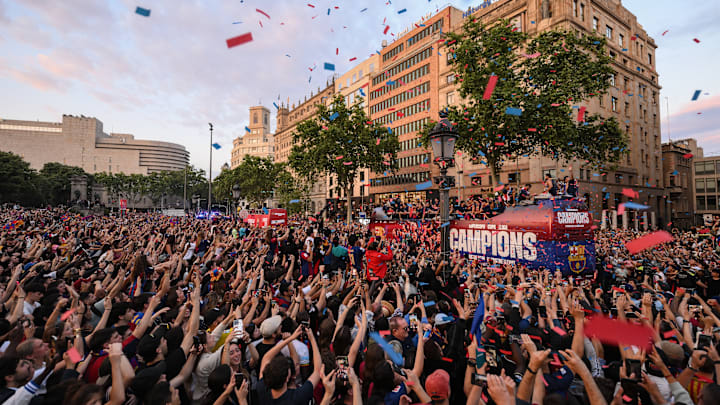 Parade et célébrations du FC Barcelona 