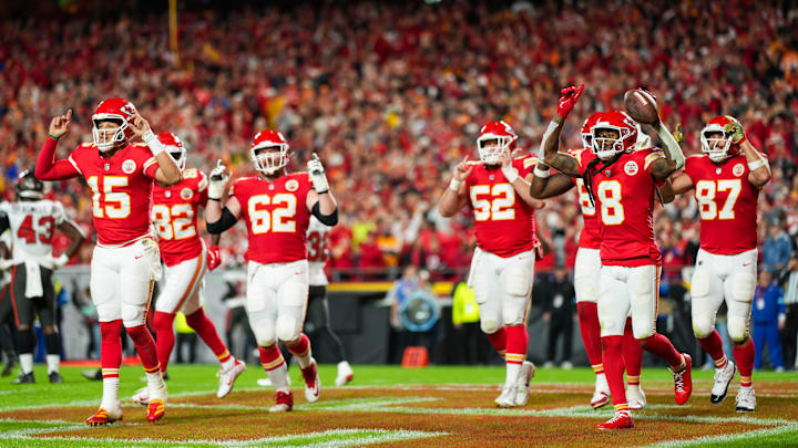 Hopkins scored two touchdowns in Kansas City's Monday night win over the Buccaneers