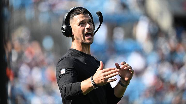 Carolina Panthers head coach Dave Canales reacts in the second half against the Chicago Bears Carolina Panthers head coach Dave Canales reacts in the second half against the Chicago Bears