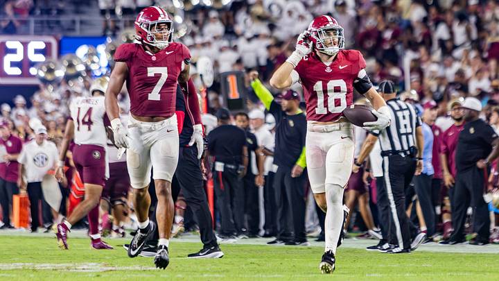 Alabama Safety Bray Hubbard and Linebacker Caleb Woodson celebrate an interception in the second half of the game against FSU on Sept 19, 2026. Alabama Safety Bray Hubbard and Linebacker Caleb Woodson celebrate an interception in the second half of the game against FSU on Sept 19, 2026.