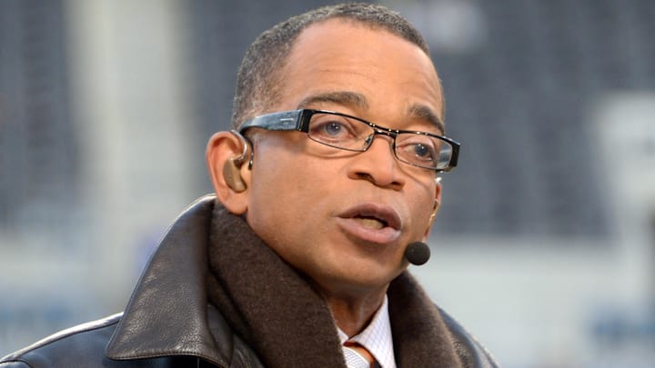 ESPN broadcaster Stuart Scott on ESPN's Monday Night Countdown. Mandatory Credit: Kirby Lee-Imagn Images