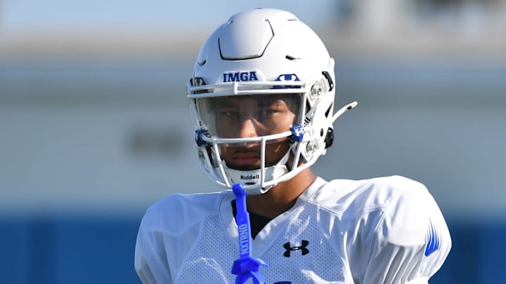 Defensive back Dominick Kelly (#23) during practice on Friday, Aug. 2, 2024 on IMG Academy Football Media Day in Bradenton, Florida.