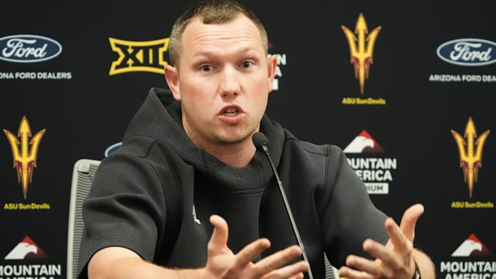Arizona State head coach Kenny Dillingham holds a news conference on Oct. 27, 2025, in Tempe.