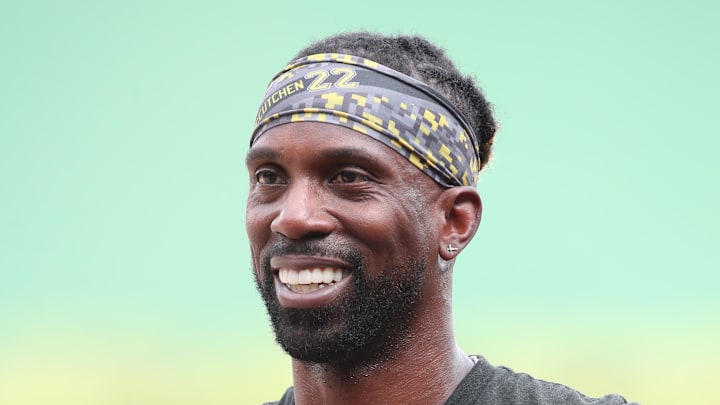 Pittsburgh Pirates designated hitter Andrew McCutchen (22) wears a shirt bearing a quote attributed to Pirates former right fielder Dave Parker to commemorate Parkers memory on the weekend of his induction into the Professional Baseball Hall of Fame before the game against the Arizona Diamondbacks at PNC Park on July 26. Pittsburgh Pirates designated hitter Andrew McCutchen (22) wears a shirt bearing a quote attributed to Pirates former right fielder Dave Parker to commemorate Parkers memory on the weekend of his induction into the Professional Baseball Hall of Fame before the game against the Arizona Diamondbacks at PNC Park on July 26.