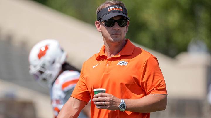 Oklahoma State head coach Eric Morris. Oklahoma State head coach Eric Morris.