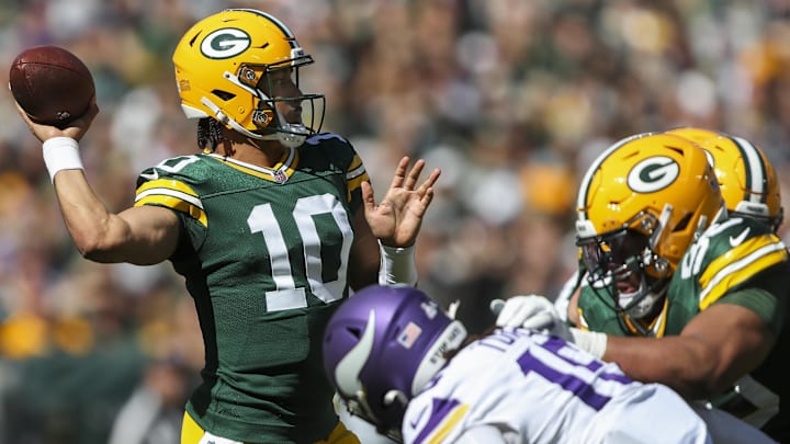 Bettors are backing Packers quarterback Jordan Love (left) to lead Green Bay to a win over the Vikings.