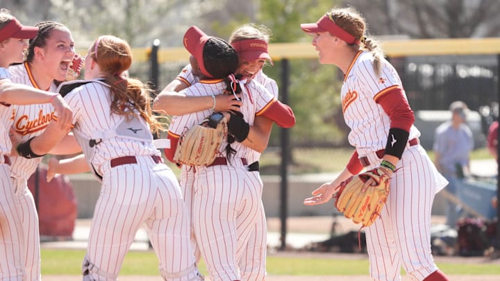 The Iowa State softball team topped Oklahoma State on Friday, setting a new single-season record for Big 12 wins. The Iowa State softball team topped Oklahoma State on Friday, setting a new single-season record for Big 12 wins.