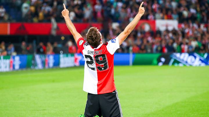 Santiago Gimenez scored for Feyenoord vs FC Emmen in the Dutch Eredivisie. Santiago Gimenez scored for Feyenoord vs FC Emmen in the Dutch Eredivisie.