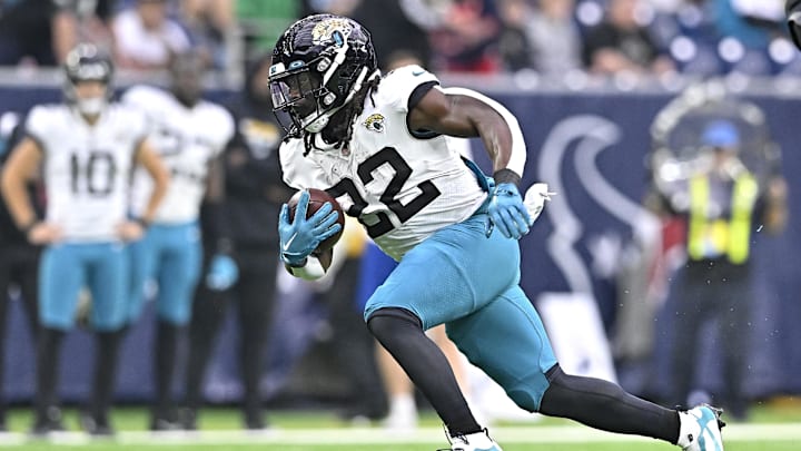 Jan 1, 2023; Houston, Texas, USA; Jacksonville Jaguars running back JaMycal Hasty (22). Jan 1, 2023; Houston, Texas, USA; Jacksonville Jaguars running back JaMycal Hasty (22).