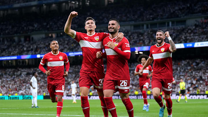 Deniz Undav feiert sein Tor im Bernabeu