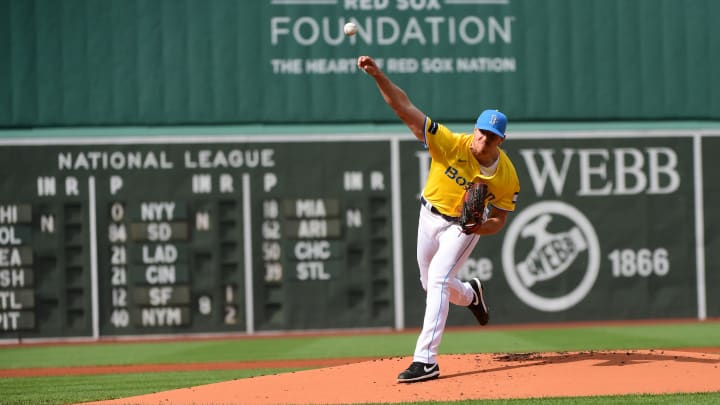 May 25, 2024; Boston, Massachusetts, USA; Boston Red Sox starting pitcher Nick Pivetta (37) pitches during the first inning against the Milwaukee Brewers at Fenway Park. Mandatory Credit: Bob DeChiara-USA TODAY Sports May 25, 2024; Boston, Massachusetts, USA; Boston Red Sox starting pitcher Nick Pivetta (37) pitches during the first inning against the Milwaukee Brewers at Fenway Park. Mandatory Credit: Bob DeChiara-USA TODAY Sports