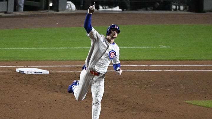 Kyle Tucker (30) reacts after hitting a home run 