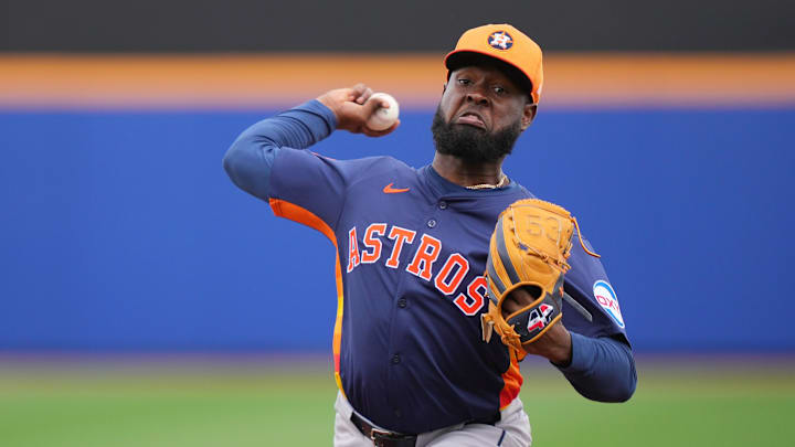 Houston Astros starting pitcher Cristian Javier (53).
