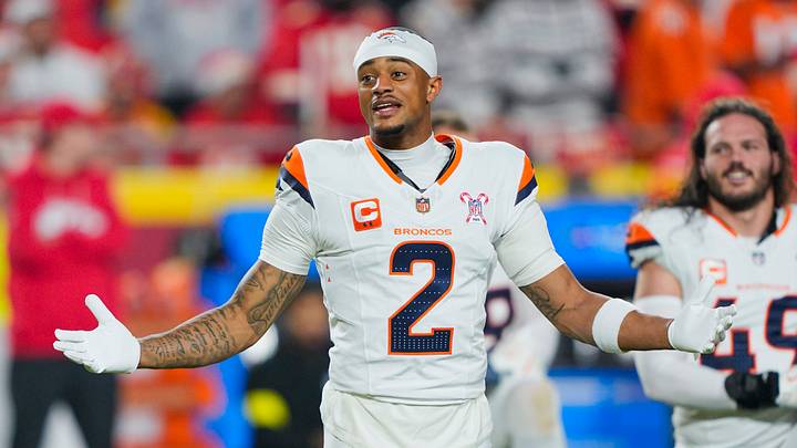 Dec 25, 2025; Kansas City, Missouri, USA; Denver Broncos cornerback Pat Surtain II (2) warms up prior to a game against the Kansas City Chiefs at GEHA Field at Arrowhead Stadium. Mandatory Credit: Jay Biggerstaff-Imagn Images Dec 25, 2025; Kansas City, Missouri, USA; Denver Broncos cornerback Pat Surtain II (2) warms up prior to a game against the Kansas City Chiefs at GEHA Field at Arrowhead Stadium. Mandatory Credit: Jay Biggerstaff-Imagn Images