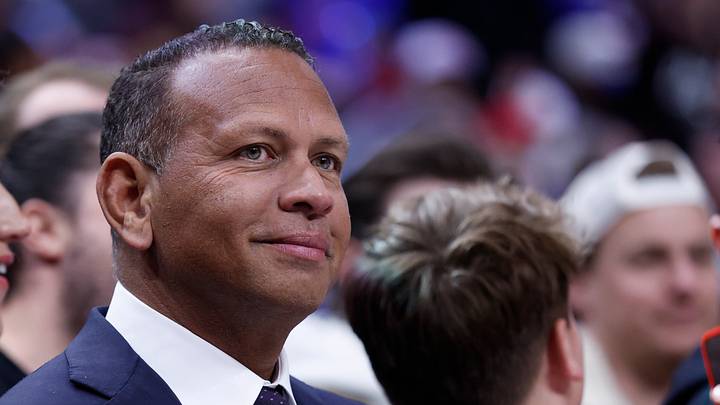 Apr 02, 2026; Detroit, Michigan, USA; Minnesota Timberwolves owner Alex Rodriguez watches the action against the Detroit Pistons in the first half at Little Caesars Arena. Mandatory Credit: Rick Osentoski-Imagn Images