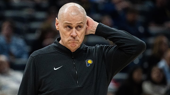 Indiana Pacers head coach Rick Carlisle in the second half against the Brooklyn Nets at Gainbridge Fieldhouse. Indiana Pacers head coach Rick Carlisle in the second half against the Brooklyn Nets at Gainbridge Fieldhouse.