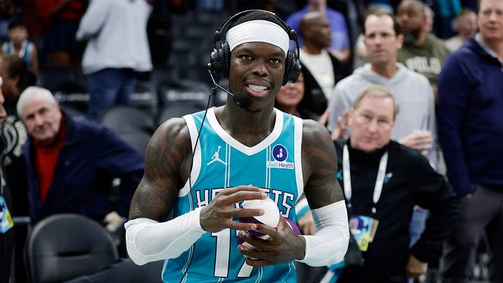 Oct 24, 2026; Charlotte, North Carolina, USA; Charlotte Hornets guard Dennis Schroder (17) is interviewed following the game against the Miami Heat at Spectrum Center. Mandatory Credit: Brian Westerholt-Imagn Images Oct 24, 2026; Charlotte, North Carolina, USA; Charlotte Hornets guard Dennis Schroder (17) is interviewed following the game against the Miami Heat at Spectrum Center. Mandatory Credit: Brian Westerholt-Imagn Images
