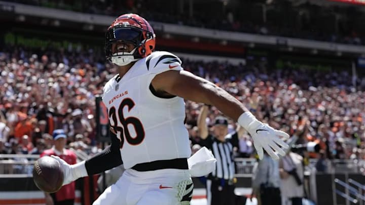 Cincinnati Bengals tight end Noah Fant. Cincinnati Bengals tight end Noah Fant.