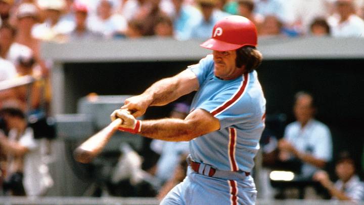 Unknown date and location; USA; FILE PHOTO; Philadelphia Phillies first baseman Pete Rose in action at the plate. Mandatory Credit: Tony Tomsic-USA TODAY NETWORK Unknown date and location; USA; FILE PHOTO; Philadelphia Phillies first baseman Pete Rose in action at the plate. Mandatory Credit: Tony Tomsic-USA TODAY NETWORK