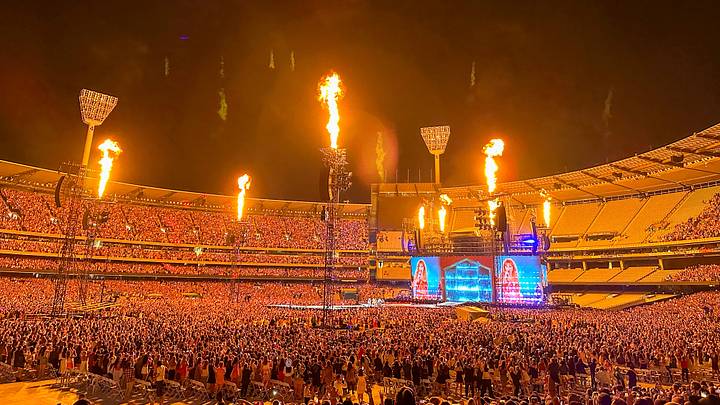 Up to 96,000 fans packed inside the Melbourne Cricket Grounds to see Taylor Swift's Eras Tour in Australia on Friday, Feb. 16, 2024.