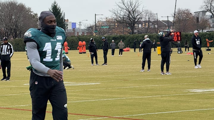 Eagles receiver A.J. Brown at practice for Week 11 game vs. Cowboys