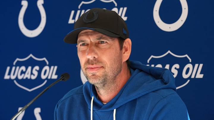 Oct 2, 2026; Ware, United Kingdom; Indianapolis Colts head coach Shane Steichen at press conference at the Hanbury Manor. Mandatory Credit: Kirby Lee-Imagn Images Oct 2, 2026; Ware, United Kingdom; Indianapolis Colts head coach Shane Steichen at press conference at the Hanbury Manor. Mandatory Credit: Kirby Lee-Imagn Images