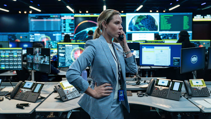 A House of Dynamite. Rebecca Ferguson as Captain Olivia Walker in A House of Dynamite. Cr. Eros Hoagland/Netflix © 2025.